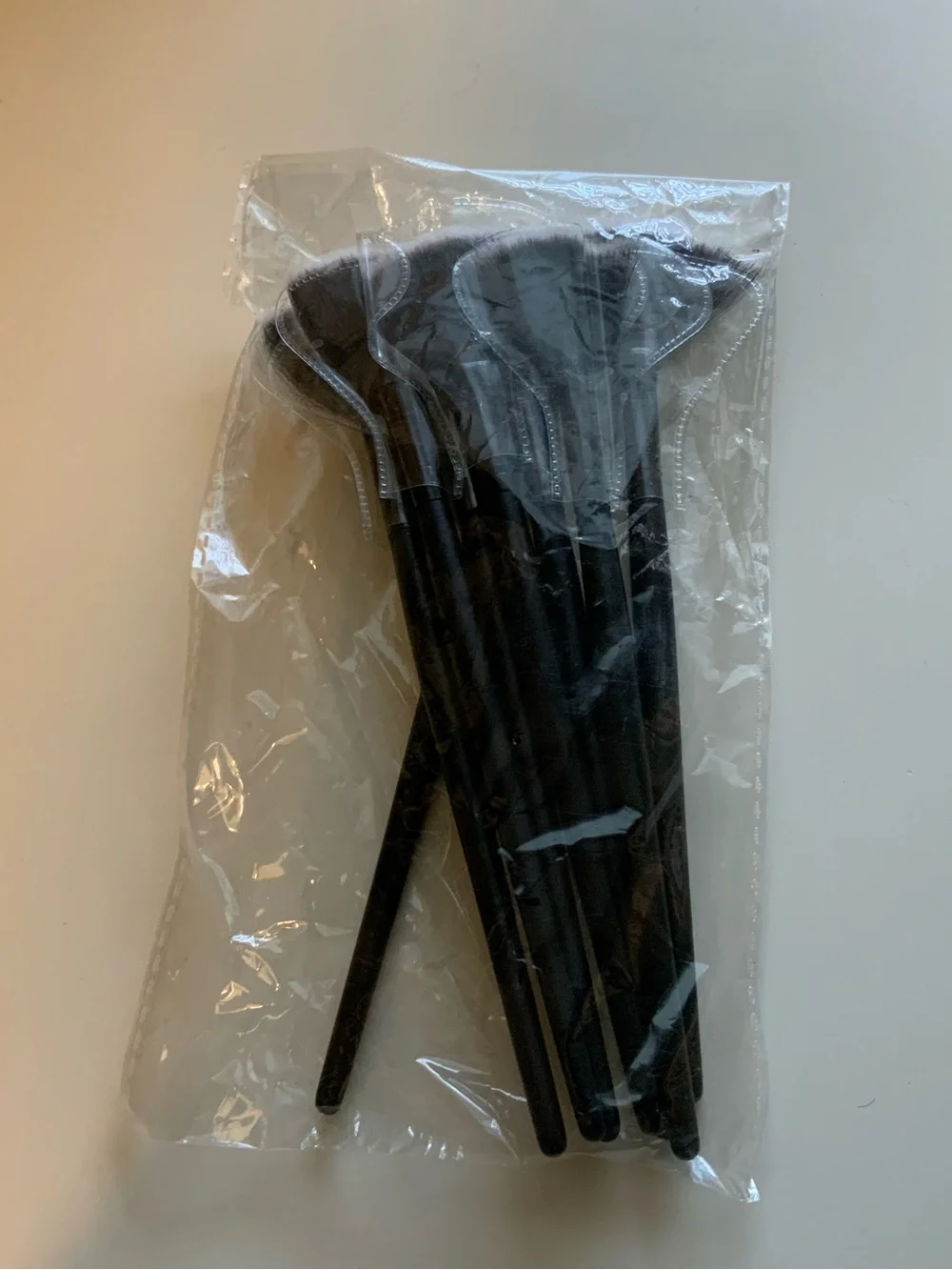 8-Pack Fan Makeup Brushes Set Black Handle Synthetic Bristles Applicators New